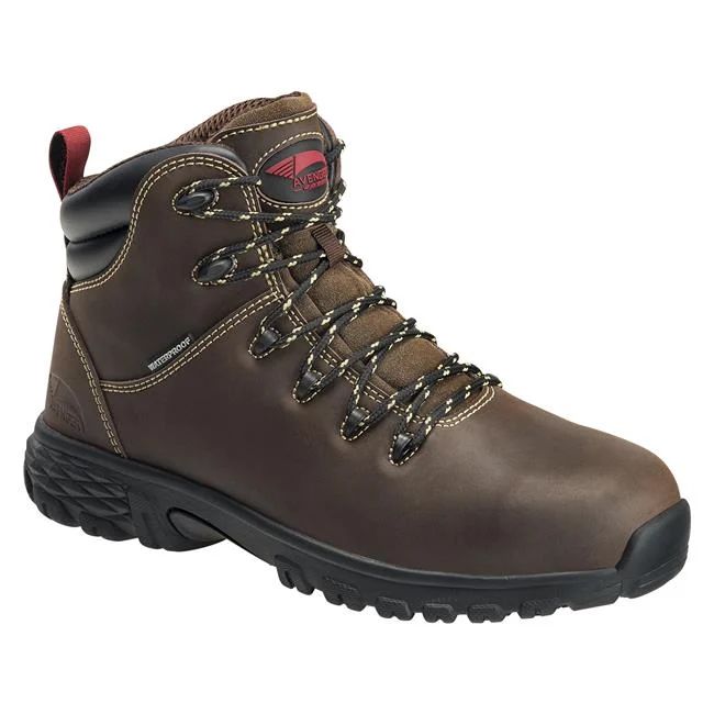 Avenger | Men's Flight Mid Alloy Toe Waterproof Boots-Brown