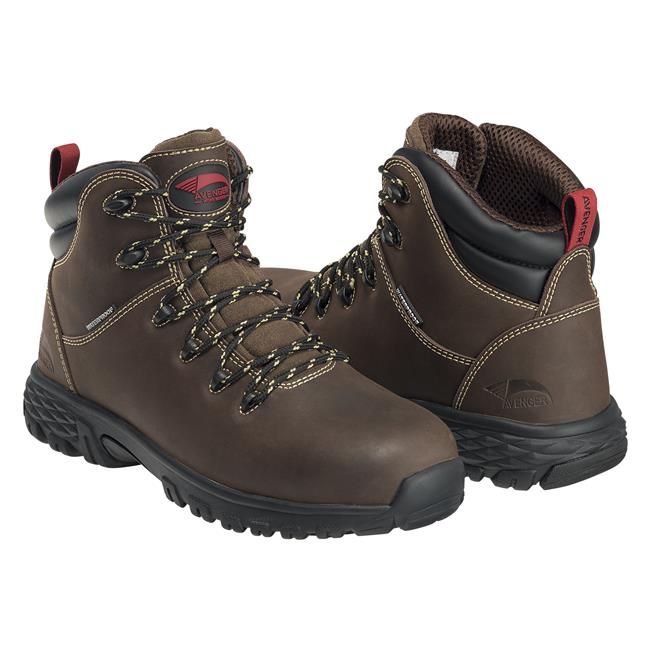 Avenger | Men's Flight Mid Alloy Toe Waterproof Boots-Brown