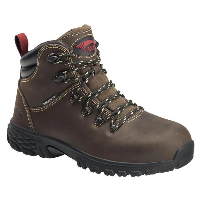 Avenger | Women's Flight Mid Alloy Toe Waterproof Boots-Brown