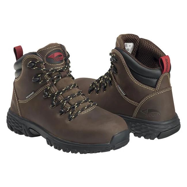 Avenger | Women's Flight Mid Alloy Toe Waterproof Boots-Brown